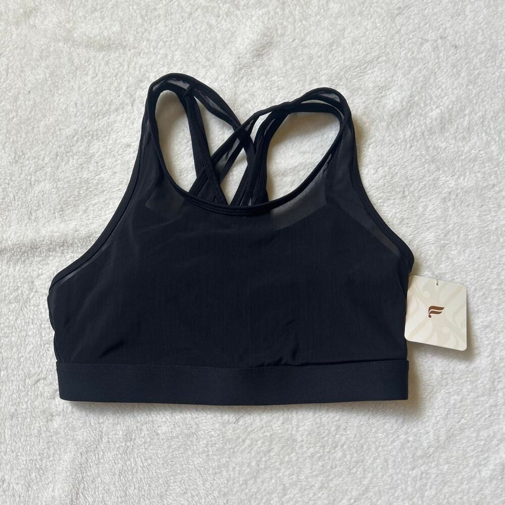 Fabletics Faye high impact black racerback sports bra women's small nwt